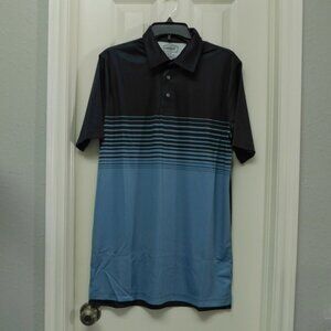 THE FOUNDRY Supply Co. Mens Polo Shirt Short Sleeve Navy Ombre Jersey Knit MT